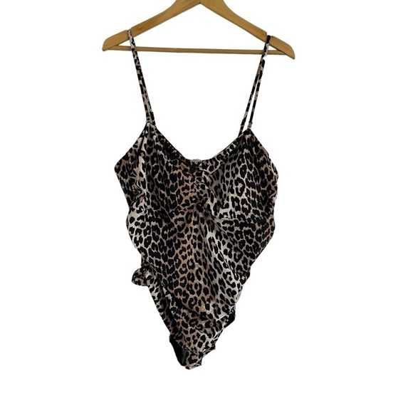 GANNI Savannah Leopard One Piece Swimsuit NWOT - Picture 2 of 12